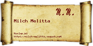 Milch Melitta névjegykártya